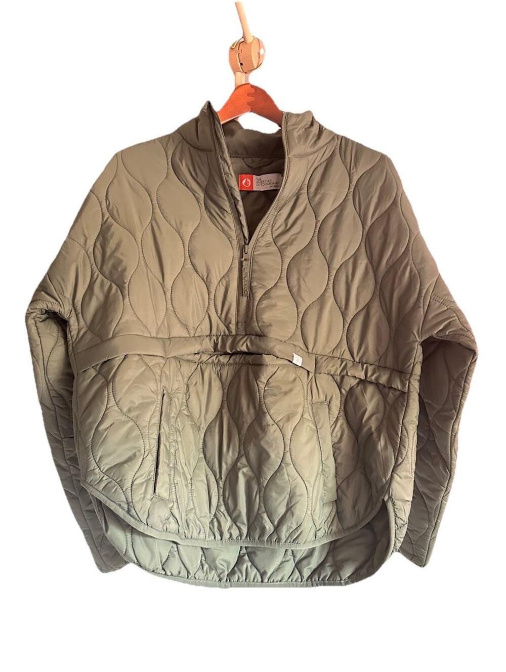 American Outdoorsman Puffer Pullover jacket Half Zip Army Green Size M
